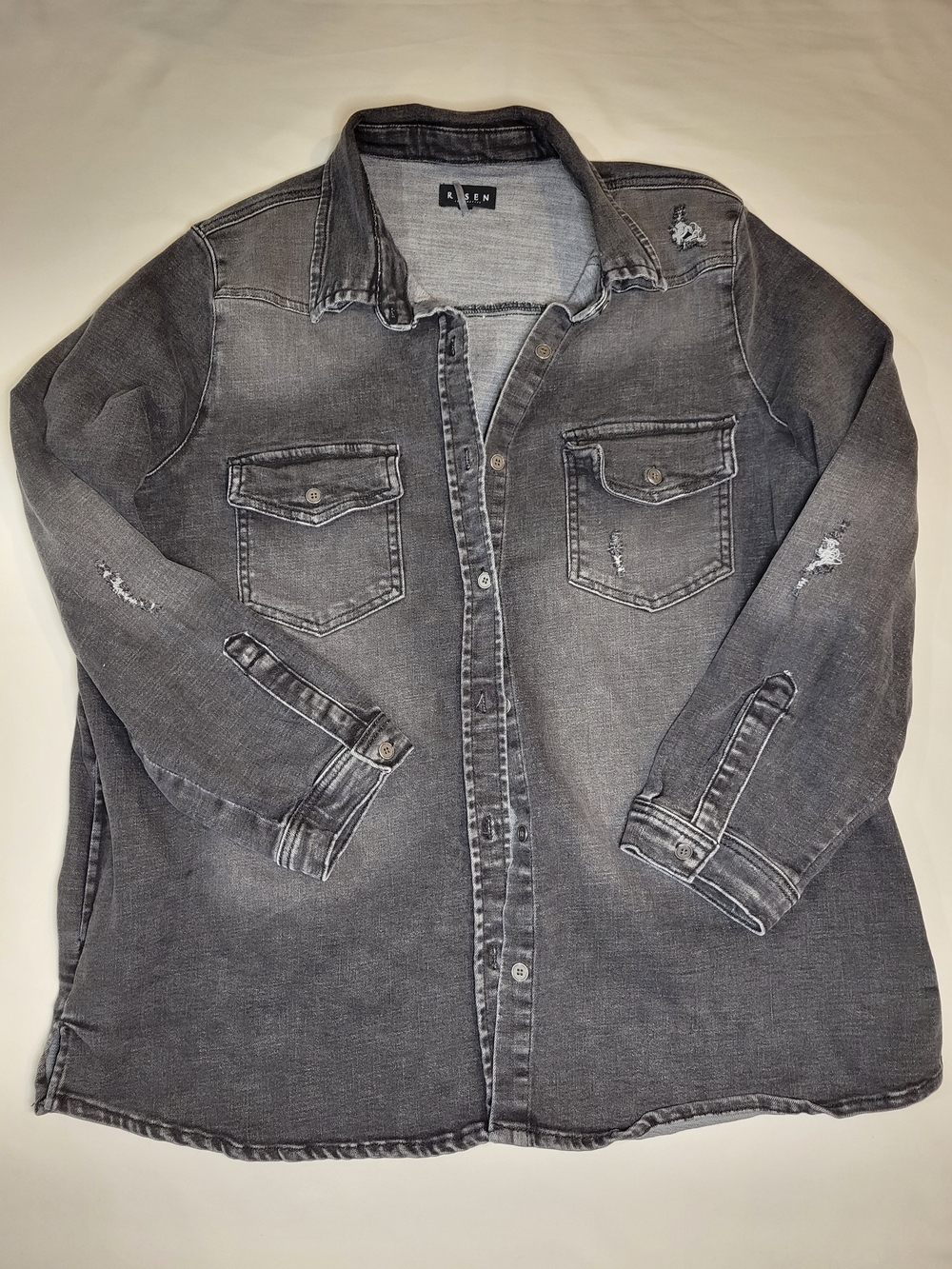 Risen Black Washed Denim Jacket